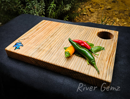 Crystal Opal Fish Mosaic Cheeseboard [#2664]