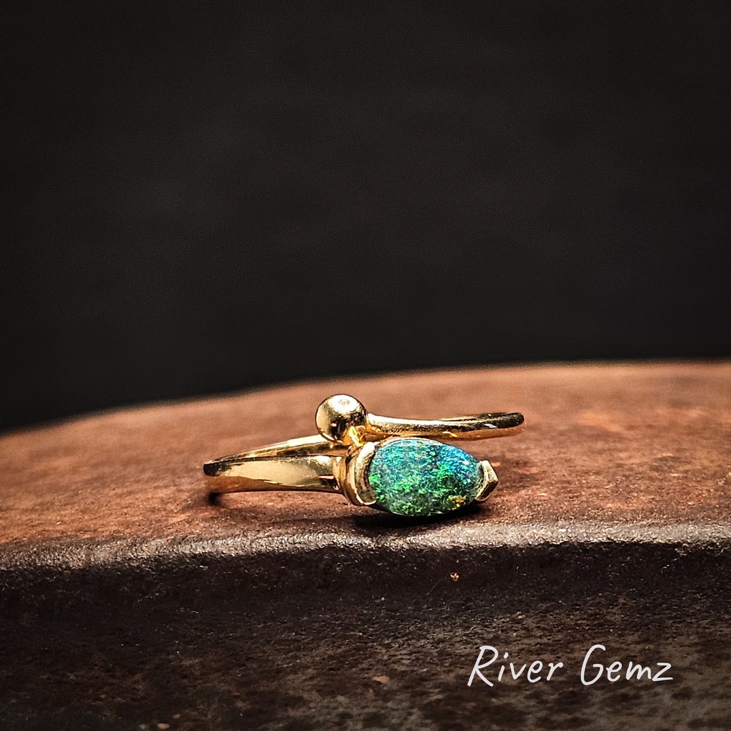 Opalton Boulder Opal in 18K Ring [#1798]