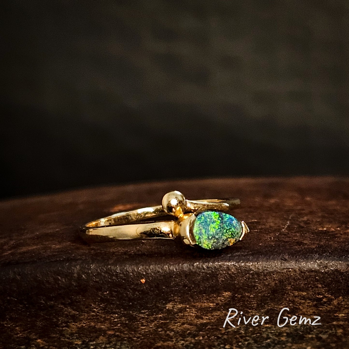 Opalton Boulder Opal in 18K Ring [#1798]
