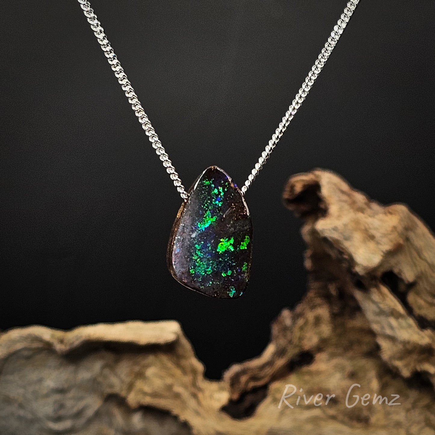 Opalton Boulder Opal Necklace [#3363]