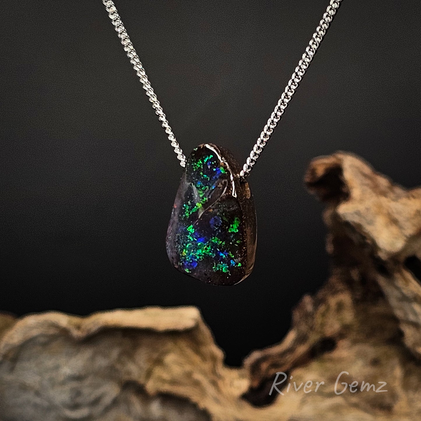 Opalton Boulder Opal Necklace [#3363]