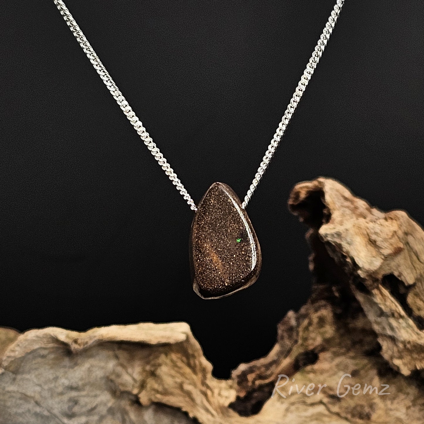 Opalton Boulder Opal Necklace [#3363]