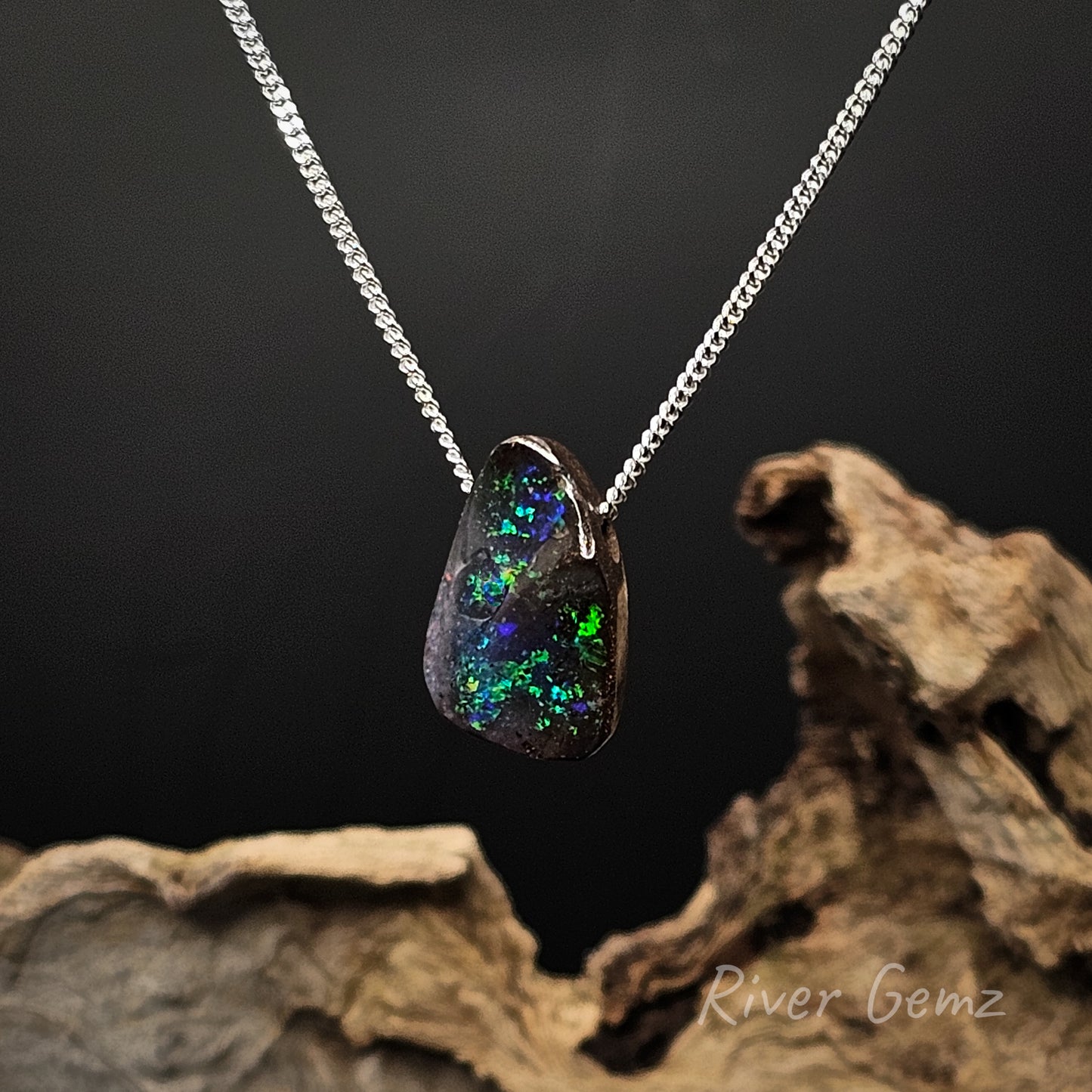 Opalton Boulder Opal Necklace [#3363]
