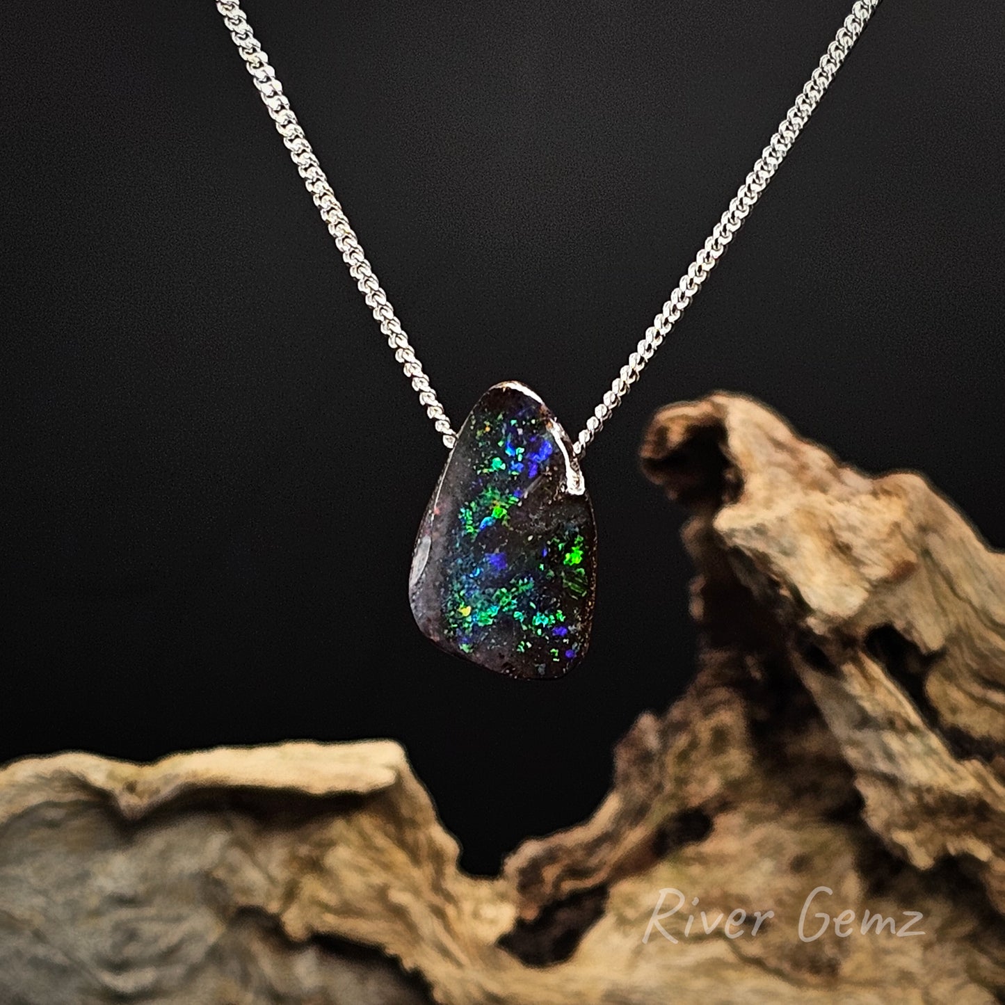 Opalton Boulder Opal Necklace [#3363]