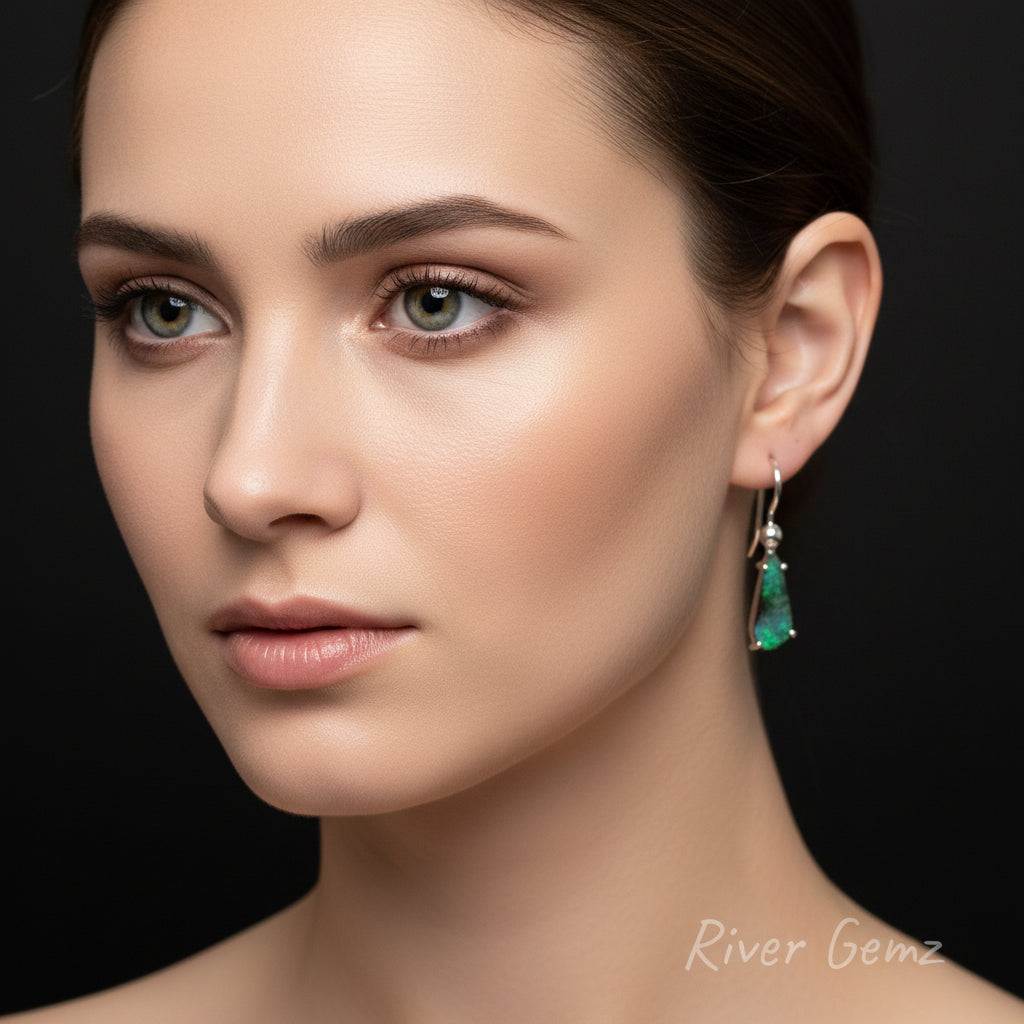 Hook earring being worn by a woman.