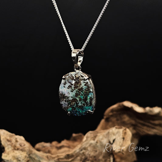 Queensland Boulder Opal in Sterling Silver Pendant [#1509]