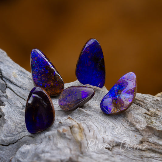 Queensland Unset Boulder Opal Quintet Parcel 20.0 Carat [#2461]