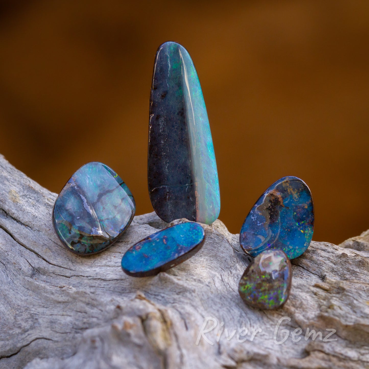 Queensland Unset Boulder Opal Quintet Parcel 20.5 Carat [#2465]