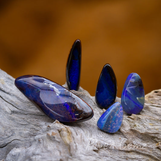 Queensland Unset Boulder Opal Quintet Parcel 28.0 Carat [#2460]