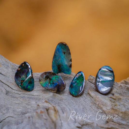 Queensland Unset Boulder Opal Quintet Parcel 9.65 Carat [#2463]