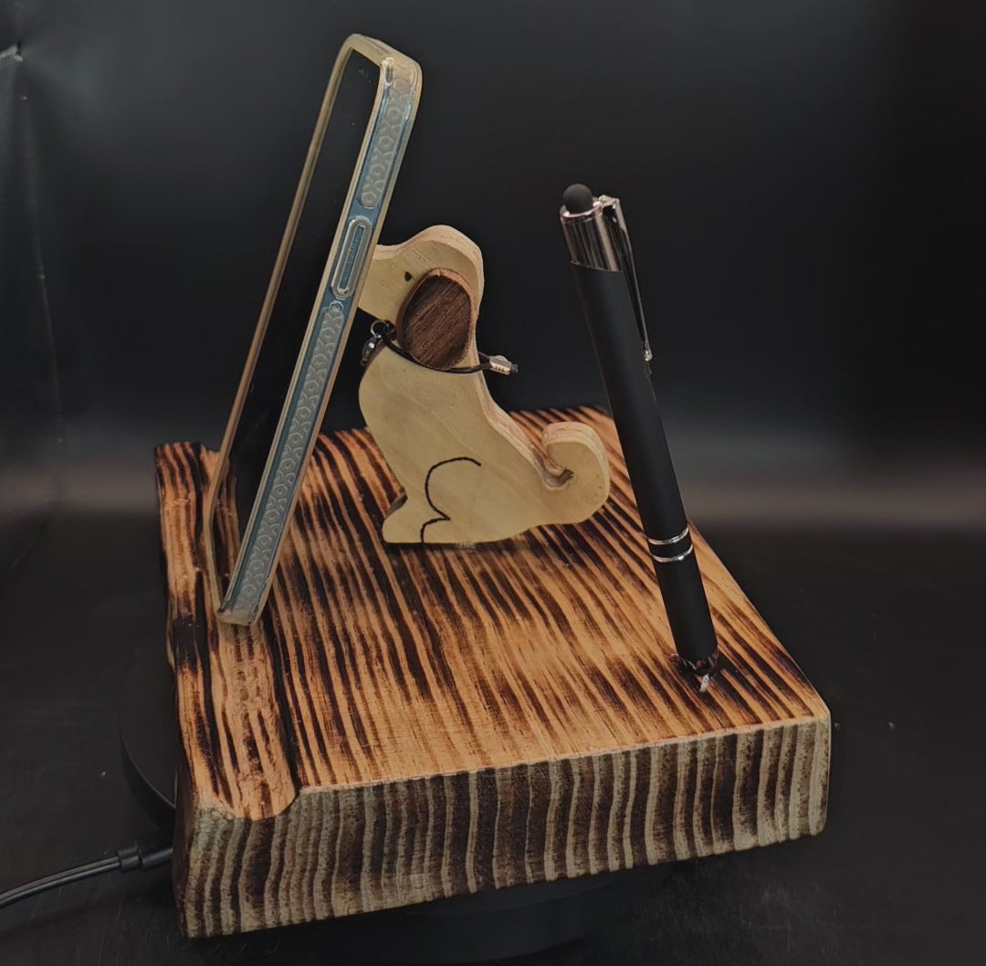 Video showing the phone/tablet stand rotate 180 degrees.